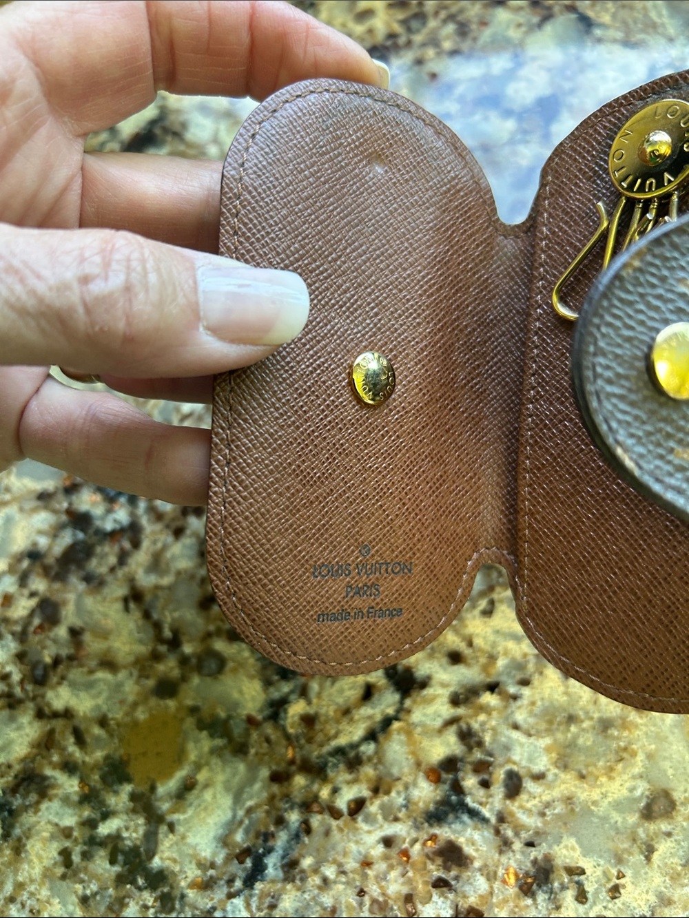 Louis Vuitton Monogram Snap Key Pouch in Brown and Gold - Picture 8 of 15